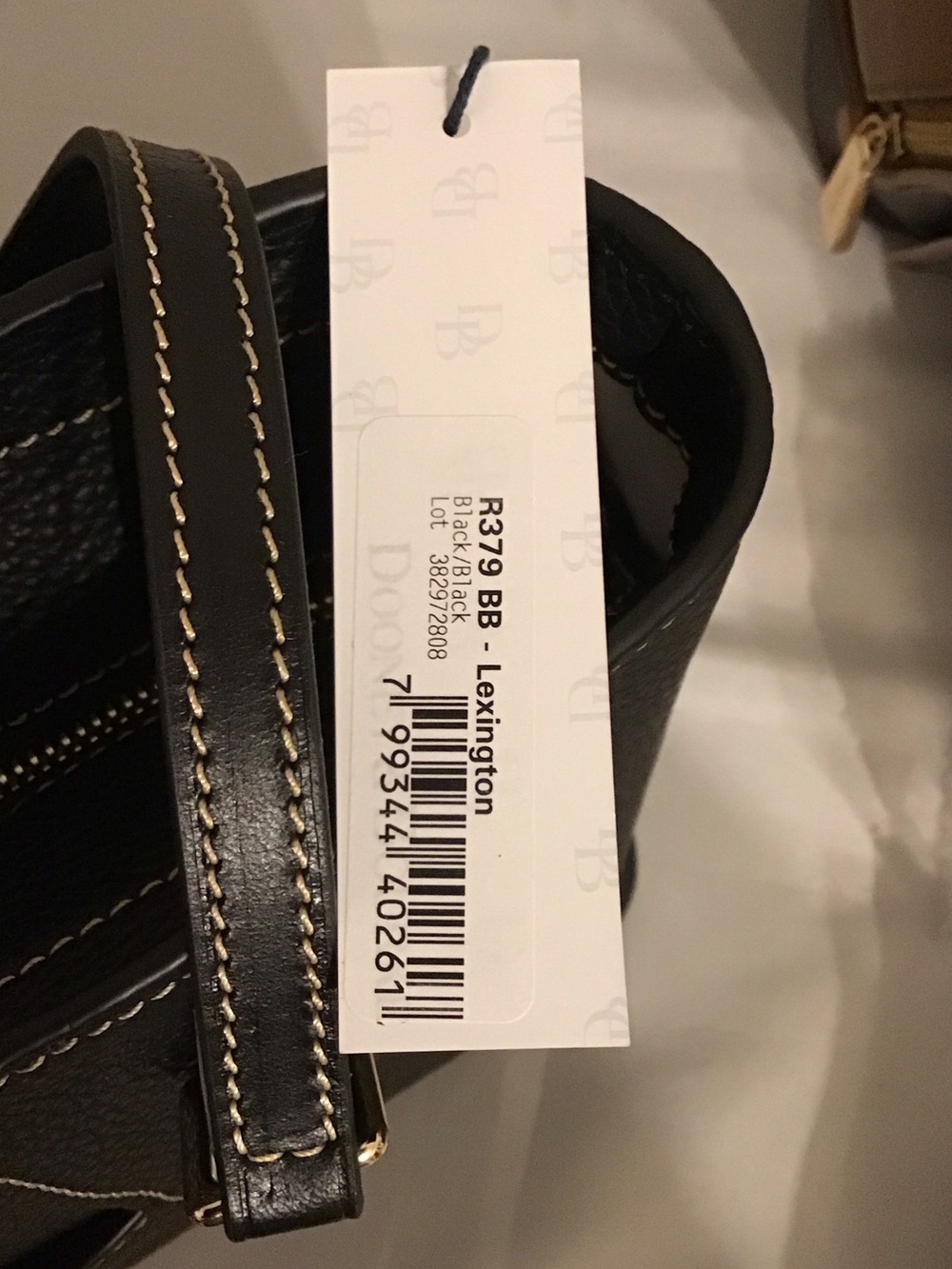 Dooney & Bourke Black Pebbled Leather Shoulder Tote with Gold Plate - Picture 5 of 5